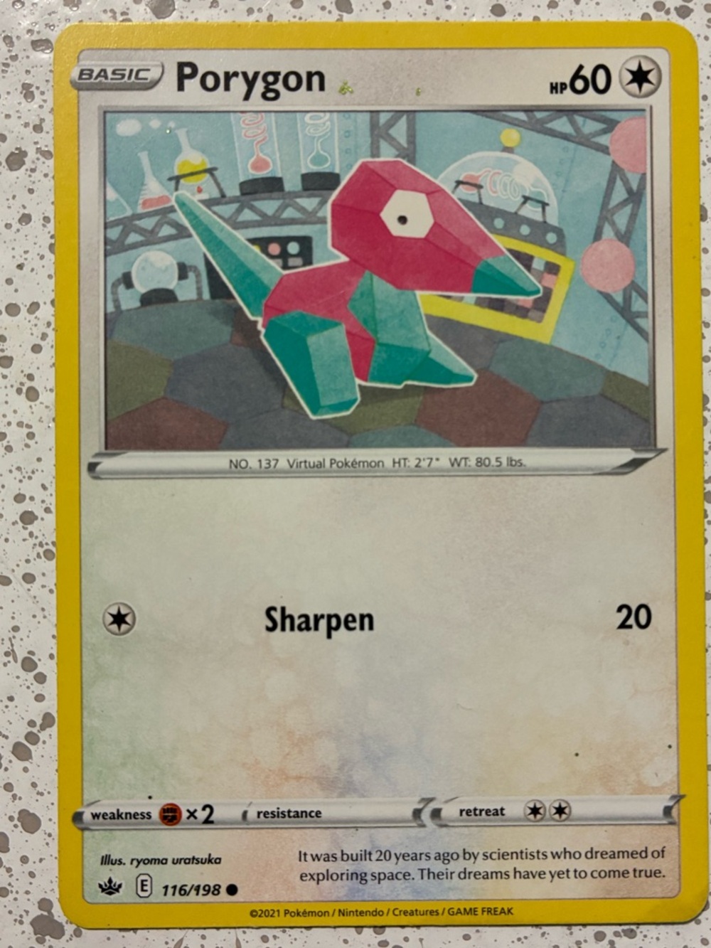Porygon Pokémon Trading Card - Basic - HP 60